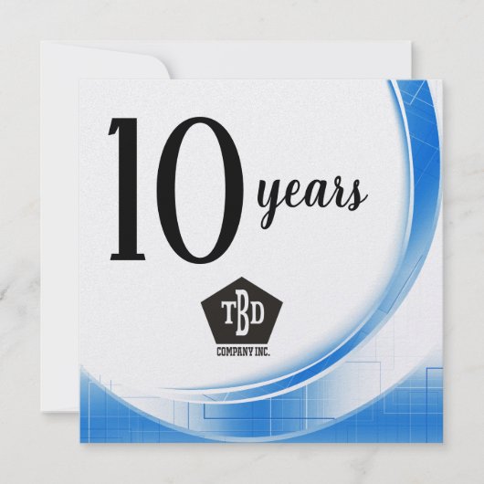 青波10周年社員記念賞 招待状 (正面)