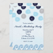 青波 水彩アート ビーチ サマー インビテーション (正面/裏面)