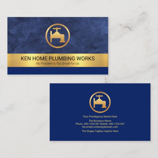 青洪水水金ゴールド水栓画層給排水衛生設備 名刺 (正面/裏面)