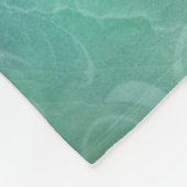 青海と海馬と花咲き フリースブランケット (角)