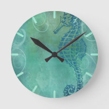 青海と海馬と花咲き