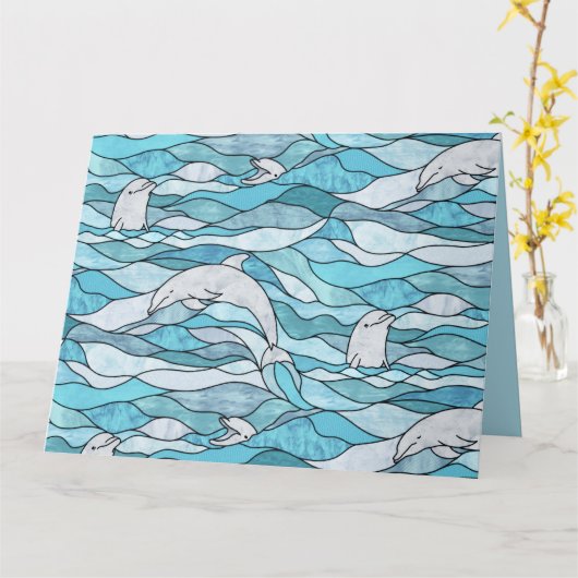 青海ステンドグラス カード (黄色い花)