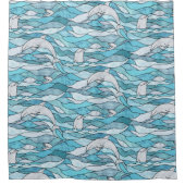 青海ステンドグラス シャワーカーテン (正面)