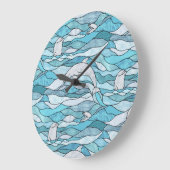 青海ステンドグラス ラージ壁時計 (傾斜)