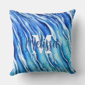 青海モノグラムの波 クッション (裏面)