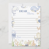 青海動物パーティー時間カプセルメッセージカード サンキューカード (正面)