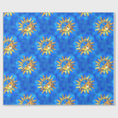 青海原に金ゴールドの太陽 ラッピングペーパー (フラット)