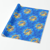 青海原に金ゴールドの太陽 ラッピングペーパー (アンロールド)