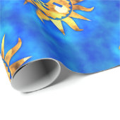 青海原に金ゴールドの太陽 ラッピングペーパー (ロールコーナー)