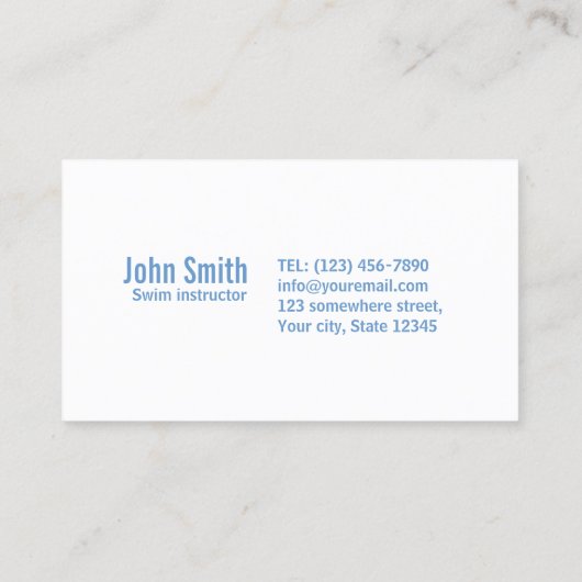 青海原のプールの名刺 名刺 (裏面)