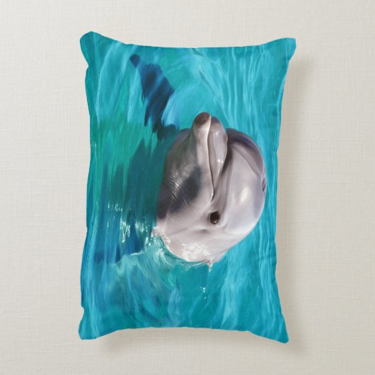 青海原の写真のイルカ アクセントクッション (裏面(縦))