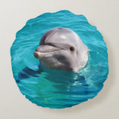 青海原の写真のイルカ ラウンドクッション (裏面)