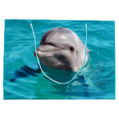 青海原の写真のイルカ ラージペーパーバッグ (裏面)