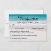 青海原の白い砂RSVPの応答カード 出欠カード (正面)