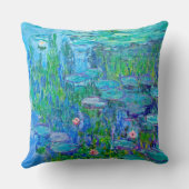 青海原ユリの池のMonetの新しいファインアート クッション (裏面)