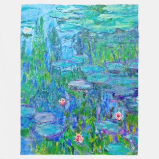 青海原ユリの池のMonetの新しいファインアート フリースブランケット