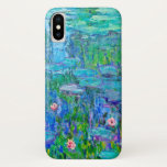 青海原ユリの池のMonetの新しいファインアート iPhone X ケース<br><div class="desc">スイレンはフランスのな印象主義の芸術家によってクロード・モネ、c. 1914年、絵を描かれました。 これはGiverny、フランスの彼の庭のスイレンの池の多くの版の1つです。 このデザインは池で育っている草の反射間の花のパッドのスイレンの開花を示します。</div>