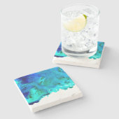 青海水彩大理石抽象芸術 ストーンコースター (横)