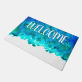 青海水彩大理石抽象芸術 ドアマット (アングル)