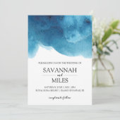 青海水色モダン結婚式招待状 招待状 (スタンド正面)