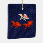 青海波の金魚ファンテール日本の セラミックオーナメント (右)