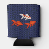 青海波の金魚ファンテール日本の 缶クーラー (裏面)