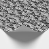 青海波日本の黒装飾文様 ラッピングペーパー (角)