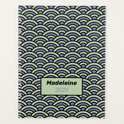 青海波緑幾日本の学波 プランナー手帳 (正面)