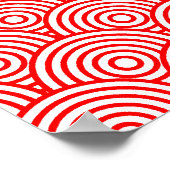 青海波風(赤色) ポスター (角)