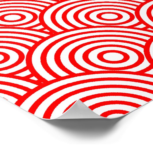 青海波風(赤色) ポスター (角)