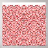 青海波風(赤色) ポスター (正面)