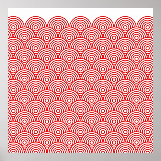 青海波風(赤色) ポスター (正面)