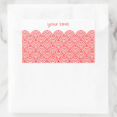 青海波風(赤色) 長方形シール (バッグ)