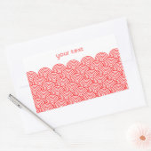 青海波風(赤色) 長方形シール (封筒)