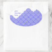 青海波風(青色) 楕円形シール (バッグ)