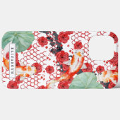 青海波 フローラル ウェーブ パターン 鯉のモノグラム Case-Mate iPhoneケース (裏面 (横))