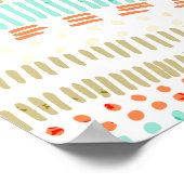 青海波:ヴィンテージ波形 ポスター (角)