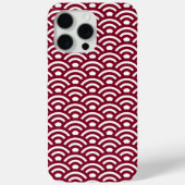 青海波 波 日本 赤ワイン色と白 Case-Mate iPhoneケース (裏面)