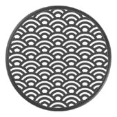 青海波 波 白黒 アイスホッケーパック (正面)