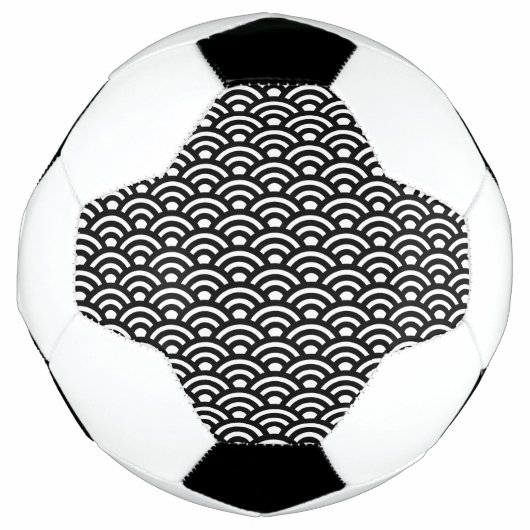 青海波 波 白黒 サッカーボール (正面)