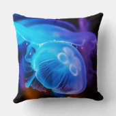 青海白熱［赤熱］光を放つクラゲ装飾用クッション クッション (裏面)