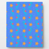 青海馬とヒトデの模様 フォトプラーク (正面)