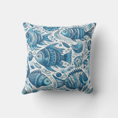 青海魚の模様 クッション (裏面)