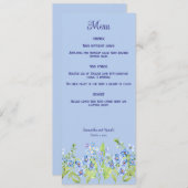 青淡い色のい忘れMe Not Flowersのメ結婚ニュー・カード 招待状 (正面/裏面)
