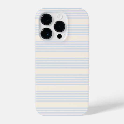 青淡い色のとベージュの五つストライプのパターン iPhoneケース (裏面)