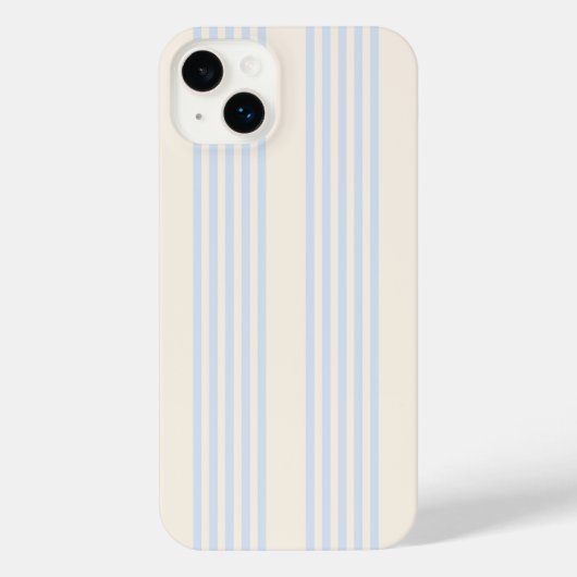青淡い色のとベージュの五つストライプのパターン iPhoneケース (裏面)