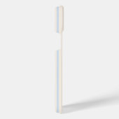 青淡い色のとベージュの五つストライプのパターン iPhoneケース (右側面)