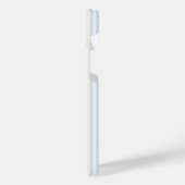 青淡い色のとベージュの五つストライプのパターン iPhoneケース (左側面)