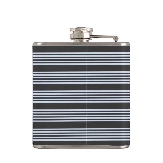 青淡い色のと炭の五つストライプ柄 フラスク (裏面)