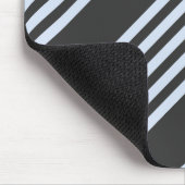 青淡い色のと炭の五つストライプ柄 マウスパッド (コーナー)
